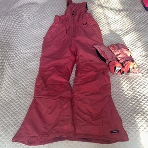 Lands' End Coral and Gray Outerwear and gloves